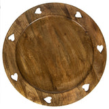 Solid Wood Lazy  Susan With Cut Out Heart Trim