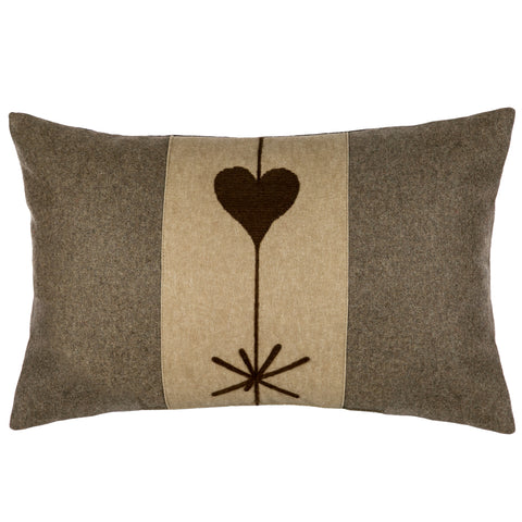 Natural Linen Cushion With Hide Heart