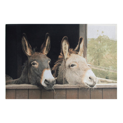 Doormat With Two Donkeys- Machine Washable