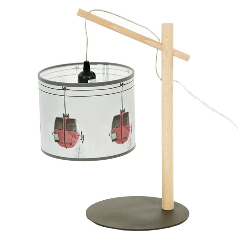 Wooden Hanging Lamp With Ski Gondola Shade- Potence