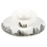 Megeve White  Bowl With Black Fir Trees