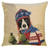 Sheepdog Skier Cushion With Feather insert