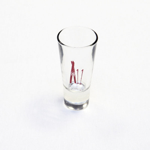 Large Shot Glasses With Red Ski And Pole Motif