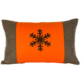 Orange And Brown Snowflake Cushion