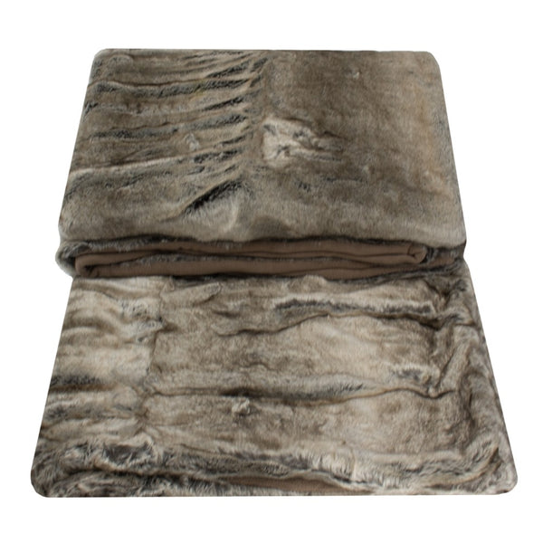 Faux Fur Throw In Winter Wolf