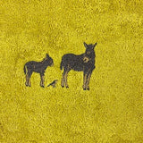 Yellow Hand Towel With Embroidered Donkey And Foal