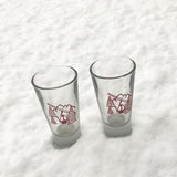 Large Shot Glasses With Red Cable Car Motif