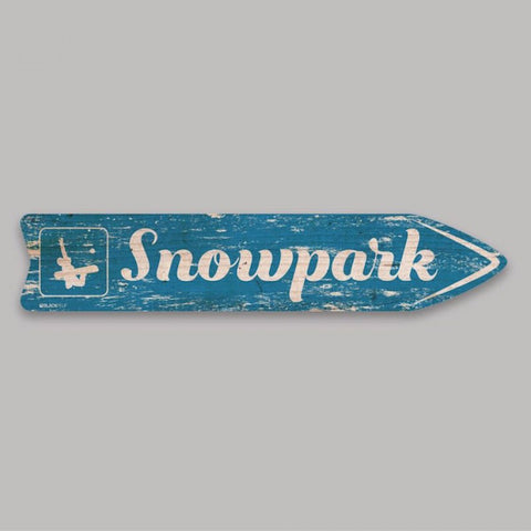 Snow Park Sign On Blue Arrow
