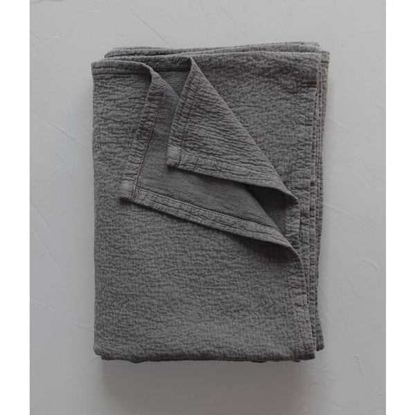 Washed Cotton Grey Bed Throw -Nomade