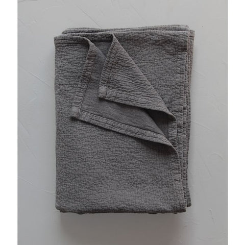Washed Cotton Grey Bed Throw -Nomade