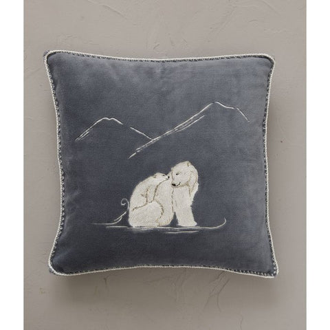 Arctique- Grey Fleece  Polar Bear Cushion Cover