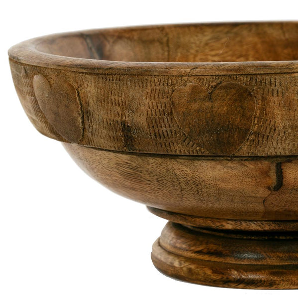 Wooden Mountain  Fruit  Bowl with Hearts